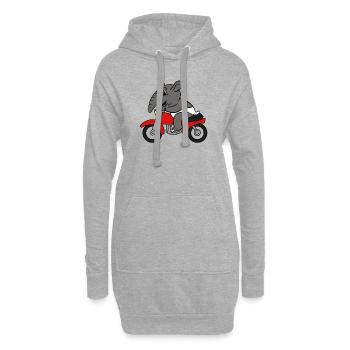 Tapir T-shirt de moto d'équitation Malayan Tapir - Sweat-shirt à capuche long Femme - gris chiné - Devant