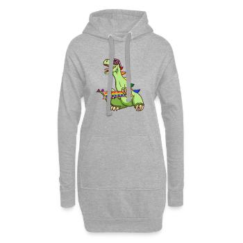 LGBT T-Rex Homosexuell Schwul Lesbisch Pride Shirt - Hoodie-Kleid - Grau meliert - Vorne
