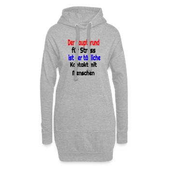 Witziger spruch - Hoodie-Kleid - Grau meliert - Vorne