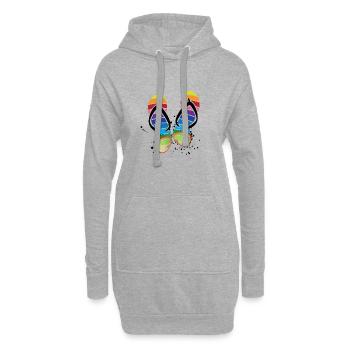 Sommer Vibes Flip Flops Brille - Hoodie-Kleid - Grau meliert - Vorne