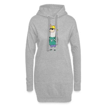 Alpagas - Sweat-shirt à capuche long Femme - gris chiné - Devant