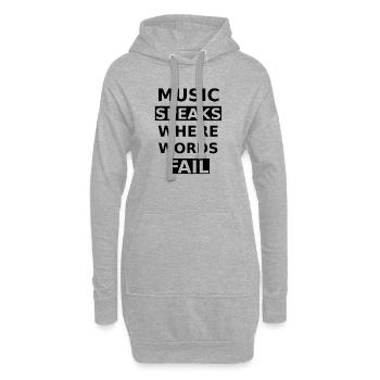 Music - Hoodie-Kleid - Grau meliert - Vorne