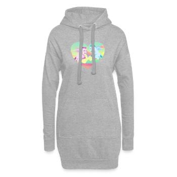 Pony Love - Geschenkidee - Hoodie-Kleid - Grau meliert - Vorne