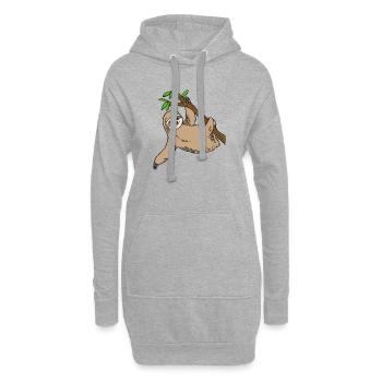 Faultier - Hoodie-Kleid - Grau meliert - Vorne