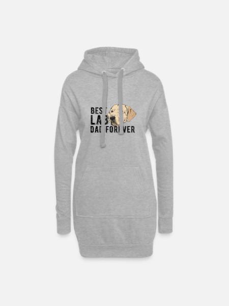 Chiens Grudge Day - Labrador - Sweat-shirt à capuche long Femme - gris chiné
