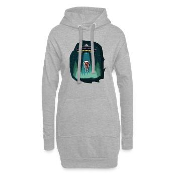Astronaute de l'espace dinosaure - Sweat-shirt à capuche long Femme - gris chiné - Devant
