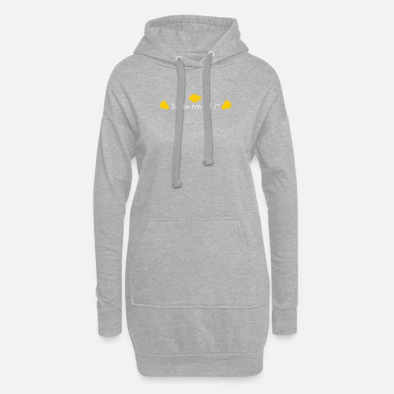 LINUX: Sudo rm - Hoodie-Kleid - Grau meliert