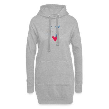 Herz Möwen See Meer Seenland Geschenk - Hoodie-Kleid - Grau meliert - Vorne