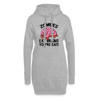 Les zombies mangent des cerveaux votre coffre-fort - Sweat-shirt à capuche long Femme - gris chiné - Devant