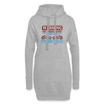Biker Motorrad - Hoodie-Kleid - Grau meliert - Vorne