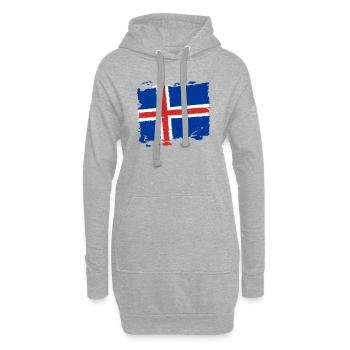 Ísland merkja - Island Flagge - iceland flag - Hoodie-Kleid - Grau meliert - Vorne