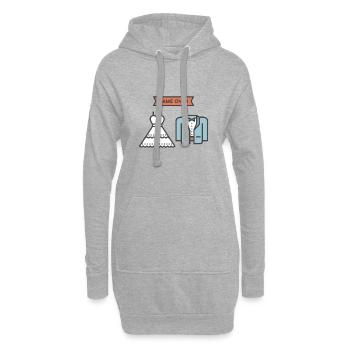 Hochzeit - Game Over - Geschenk - Hoodie-Kleid - Grau meliert - Vorne