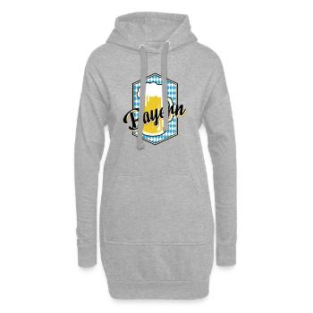 Bayern Beer Mug Chemise Bleu Blanc - Sweat-shirt à capuche long Femme - gris chiné - Devant