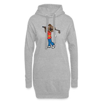 Chien joue au golf - Sweat-shirt à capuche long Femme - gris chiné - Devant
