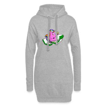 Einhorn Donut süß-Pummeliges Einhorn Geschenk - Hoodie-Kleid - Grau meliert - Vorne