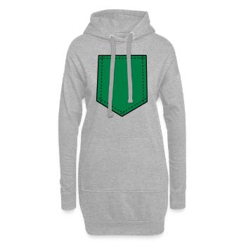 Brusttasche für T-Shirts (Farbauswahl) - Hoodie-Kleid - Grau meliert - Vorne
