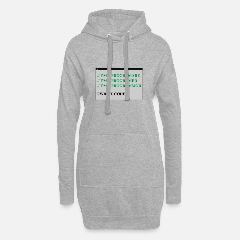 Computer - Hoodie-Kleid - Grau meliert