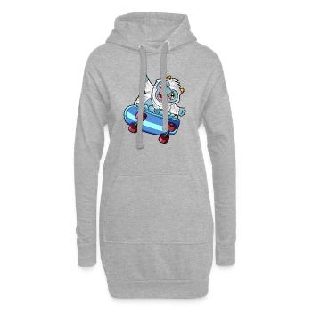 yeti Skateboard - Hoodie-Kleid - Grau meliert - Vorne