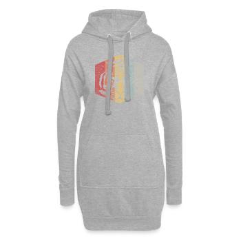 Retro Gesicht eines Tigertiergeschenks - Hoodie-Kleid - Grau meliert - Vorne