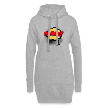 Bulle de bande dessinée !! cool drôle - Sweat-shirt à capuche long Femme - gris chiné - Devant
