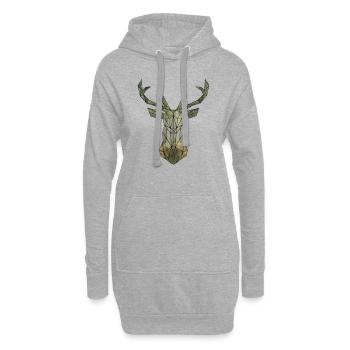 Hirsch Mosaik - Hoodie-Kleid - Grau meliert - Vorne