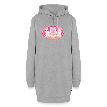 Jumeaux De Licorne - Sweat-shirt à capuche long Femme - gris chiné - Devant