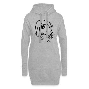 gesicht kopf weiblich frau huebsch girl maedchen s - Hoodie-Kleid - Grau meliert - Vorne