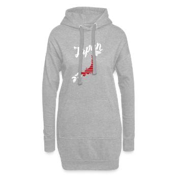 Japon - Sweat-shirt à capuche long Femme - gris chiné - Devant
