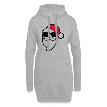 santa_claus_hohoho_4a - Hoodie-Kleid - Grau meliert - Vorne