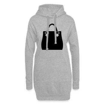 handtasche__f1 - Sweat-shirt à capuche long Femme - gris chiné - Devant