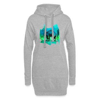 T-shirt cochon Aardvark aardvark à oreilles noires - Sweat-shirt à capuche long Femme - gris chiné - Devant
