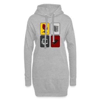 PC-Zocker - Hoodie-Kleid - Grau meliert - Vorne