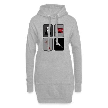 cri - Sweat-shirt à capuche long Femme - gris chiné - Devant