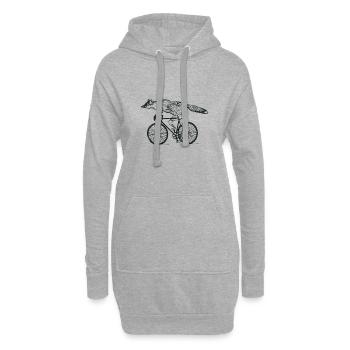 Roue vélo de renard - Sweat-shirt à capuche long Femme - gris chiné - Devant