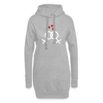 Lesbisch Lesbische Liebe - Hoodie-Kleid - Grau meliert - Vorne