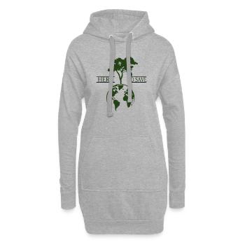 La protection du climat - Sweat-shirt à capuche long Femme - gris chiné - Devant