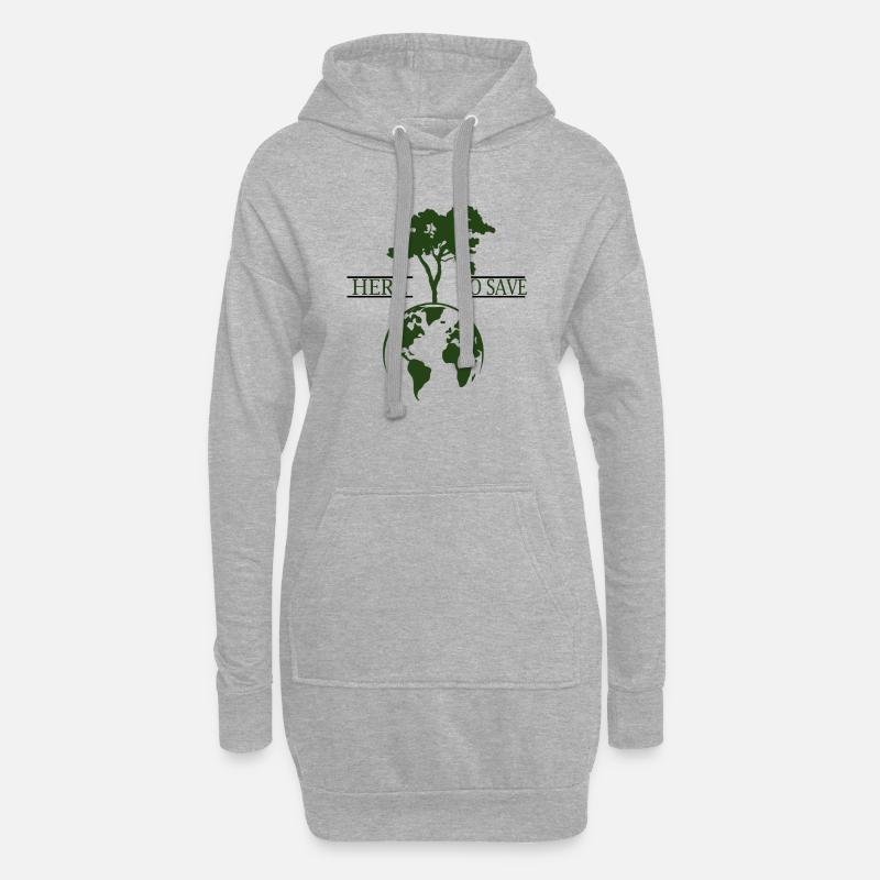 Klimaschutz - Hoodie-Kleid - Grau meliert