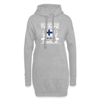 Keine Therapie Ich Muss Nur Nach Finnland - Hoodie-Kleid - Grau meliert - Vorne