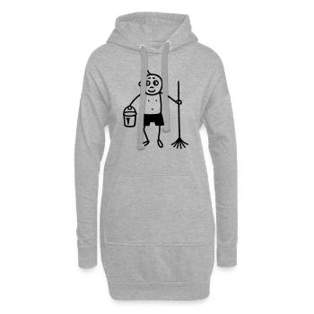 Nettoyeurs nues - nettoyage nu - Sweat-shirt à capuche long Femme - gris chiné - Devant