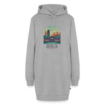 Berlin Retro Vintage Hauptstadt Skyline Geschenk - Hoodie-Kleid - Grau meliert - Vorne
