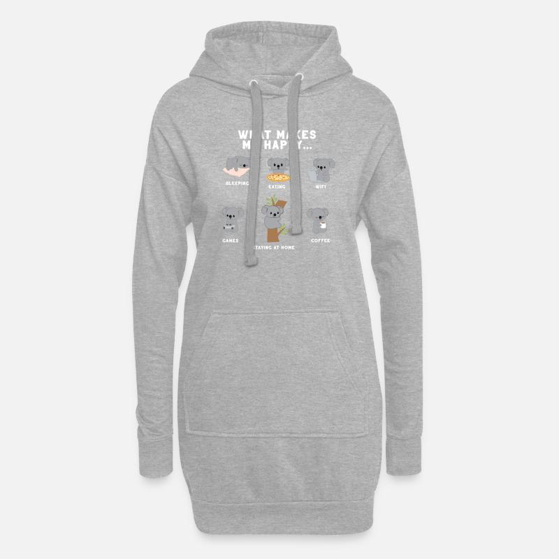 Koala - Koala Bär - Koalabär - Introvert - Nerd - Hoodie-Kleid - Grau meliert