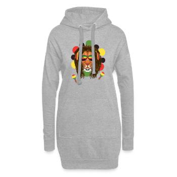 Reggae Lion - Hoodie-Kleid - Grau meliert - Vorne