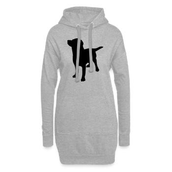 dog - Sweat-shirt à capuche long Femme - gris chiné - Devant
