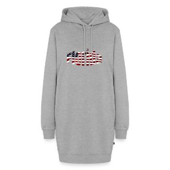 Floride us usa flag drapeau Amérique Fan - Sweat-shirt à capuche long Femme - gris chiné - Devant