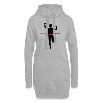 Courir - Sweat-shirt à capuche long Femme - gris chiné - Devant
