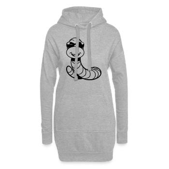 Wurm lustig Regenurm Sonnenbrille - Hoodie-Kleid - Grau meliert - Vorne