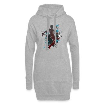 Football soccer football football football shirt cadeau - Sweat-shirt à capuche long Femme - gris chiné - Devant