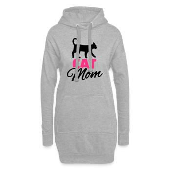Cat Mom - Sweat-shirt à capuche long Femme - gris chiné - Devant
