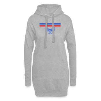 Tennis Retro Vintage 80er Jahre 70er Kult Geschenk - Hoodie-Kleid - Grau meliert - Vorne