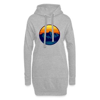 paysages - Sweat-shirt à capuche long Femme - gris chiné - Devant